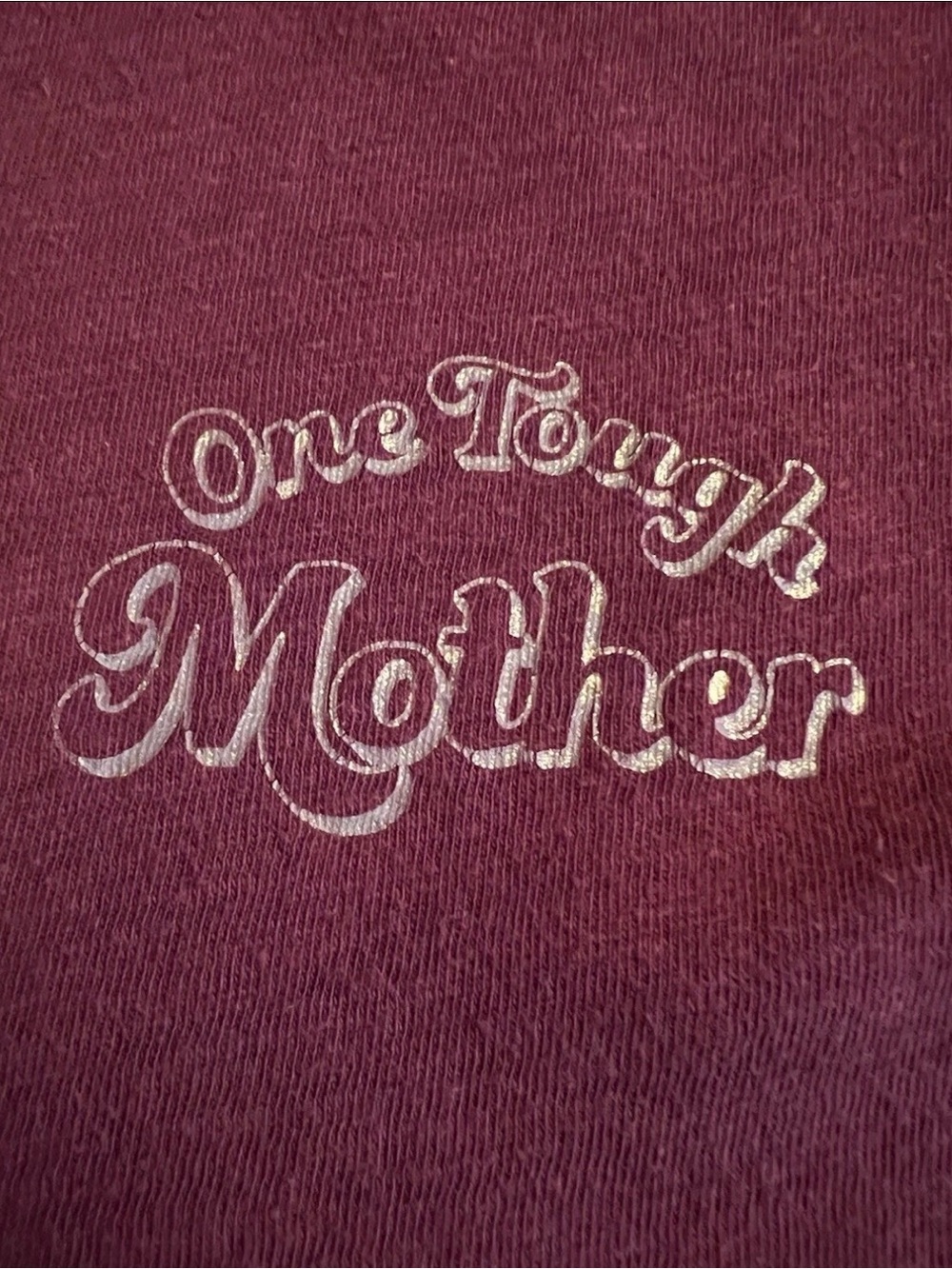 Old Navy One Tough Mother Graphic T-Shirt Wine Red Women’s Small
